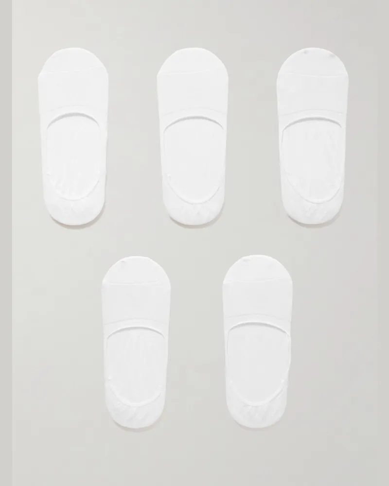 Falke Step Casual Five-Pack No-Show Cotton-Blend Socks White