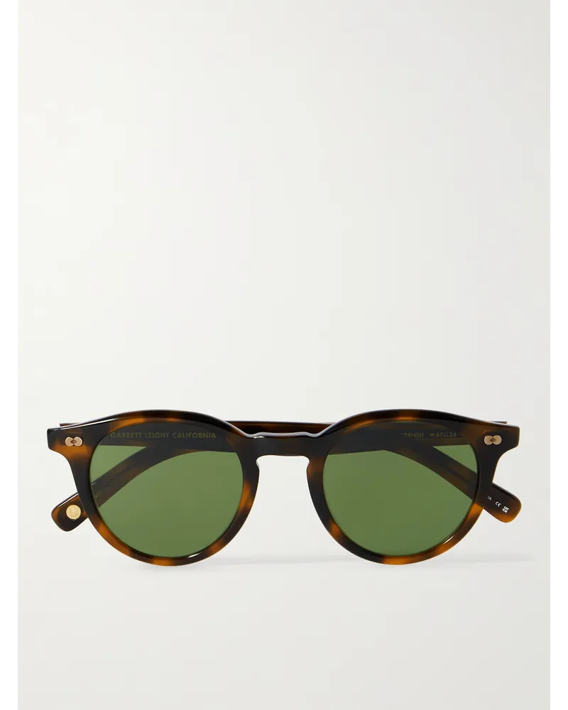 Garrett Leight Clune X Sonnenbrille mit rundem Rahmen aus Azetat in Schildpattoptik Horn