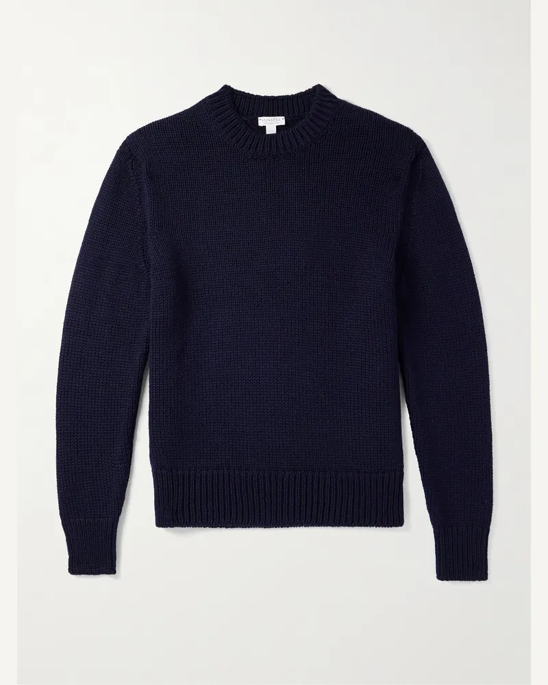 Sunspel Pullover aus Merinowolle Blau