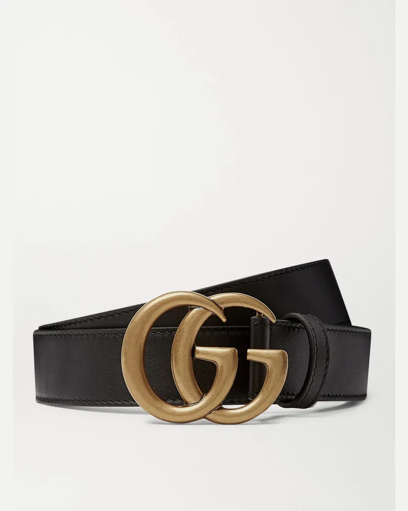 Gucci 3cm Leather Belt Black
