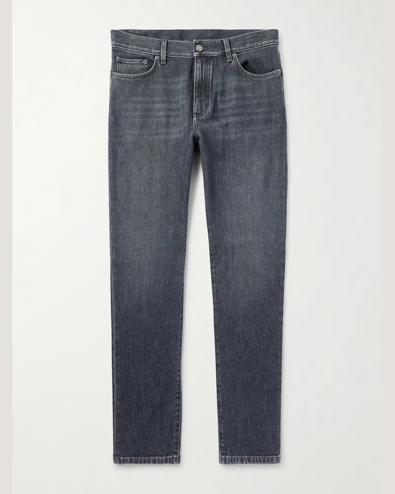 Ermenegildo Zegna Roccia schmal geschnittene Jeans Schwarz