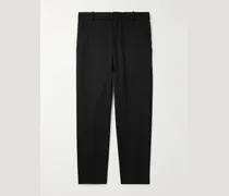 Straight-Leg Cropped Wool-Twill Trousers