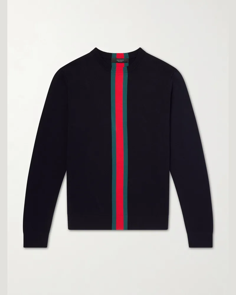 Gucci Knitted Cotton Sweater Blue