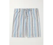 Night & Day gestreifte Pyjama-Shorts aus einer Lyocell-Baumwollmischung mit Kordelzugbund