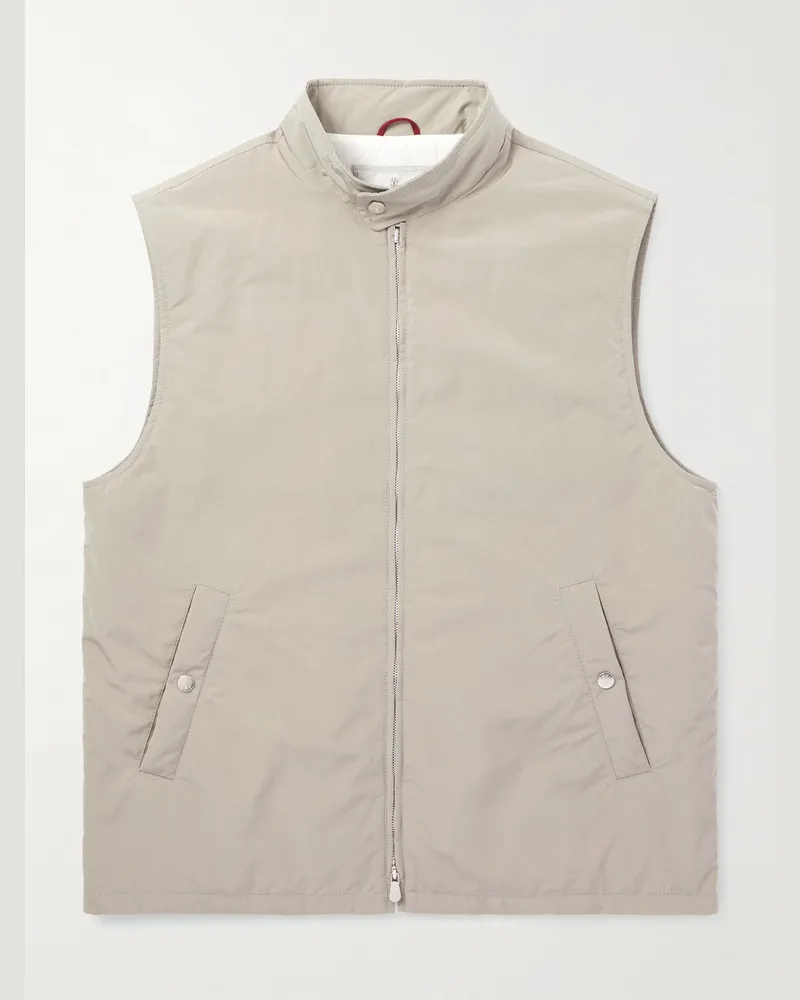 Brunello Cucinelli Weste aus wattiertem Shell Grau