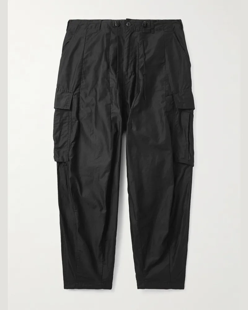 NEEDLES H.D. weit geschnittene Cargohose aus Baumwoll-Twill mit Kordelzugbund Schwarz