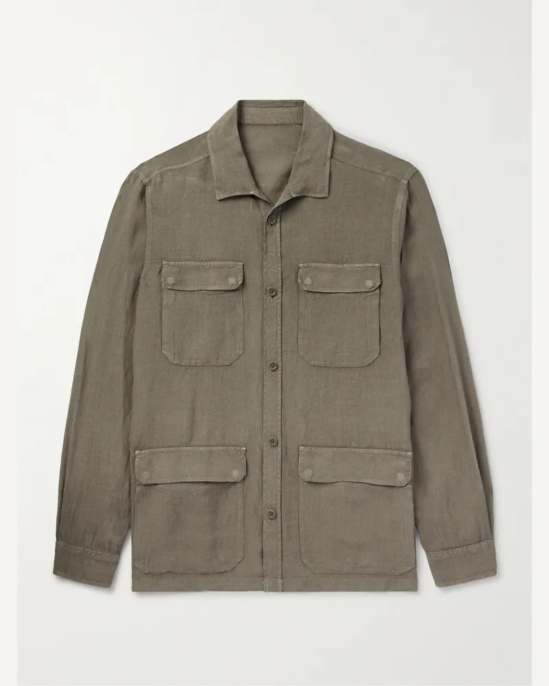 Herno Feldjacke aus Leinen Grün