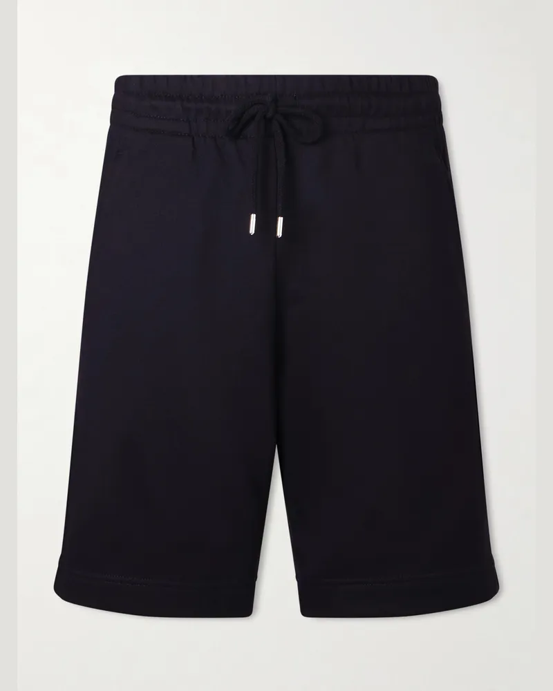 Dries van Noten Straight-Leg Cotton-Jersey Drawstring Shorts Blue