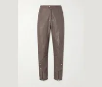 Motopants Straight-Leg Panelled Leather Trousers