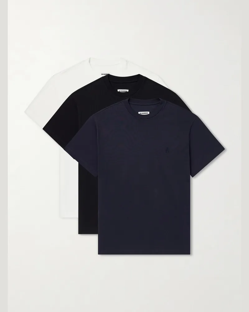 Jil Sander Three-Pack Logo-Appliquéd Cotton-Jersey T-Shirts Multi