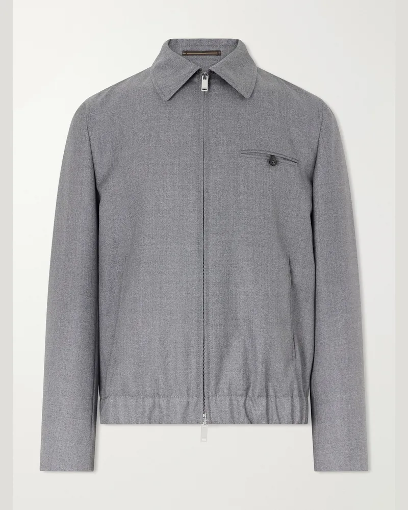 Slowear Montedoro Il Primo Wool-Canvas Bomber Jacket Gray