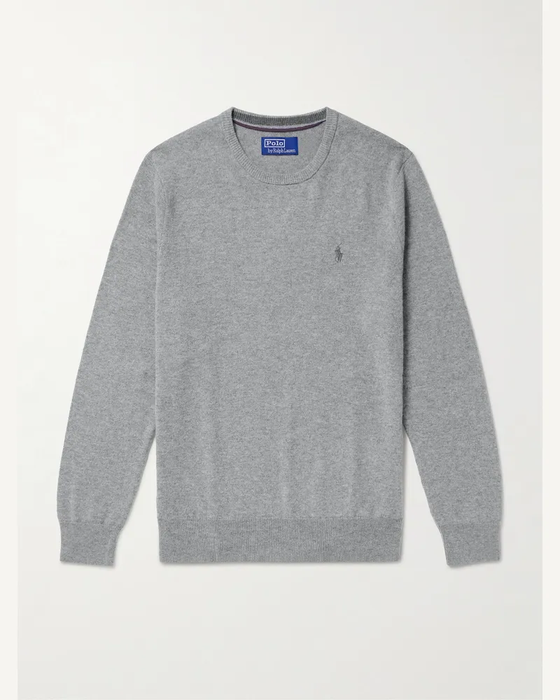 Ralph Lauren Pullover aus Wolle mit Logostickerei Grau
