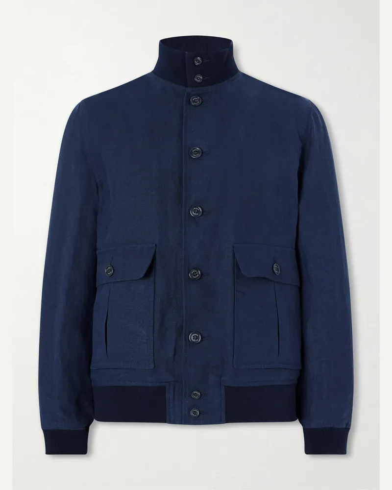 Valstar ino Linen Bomber Jacket Blue