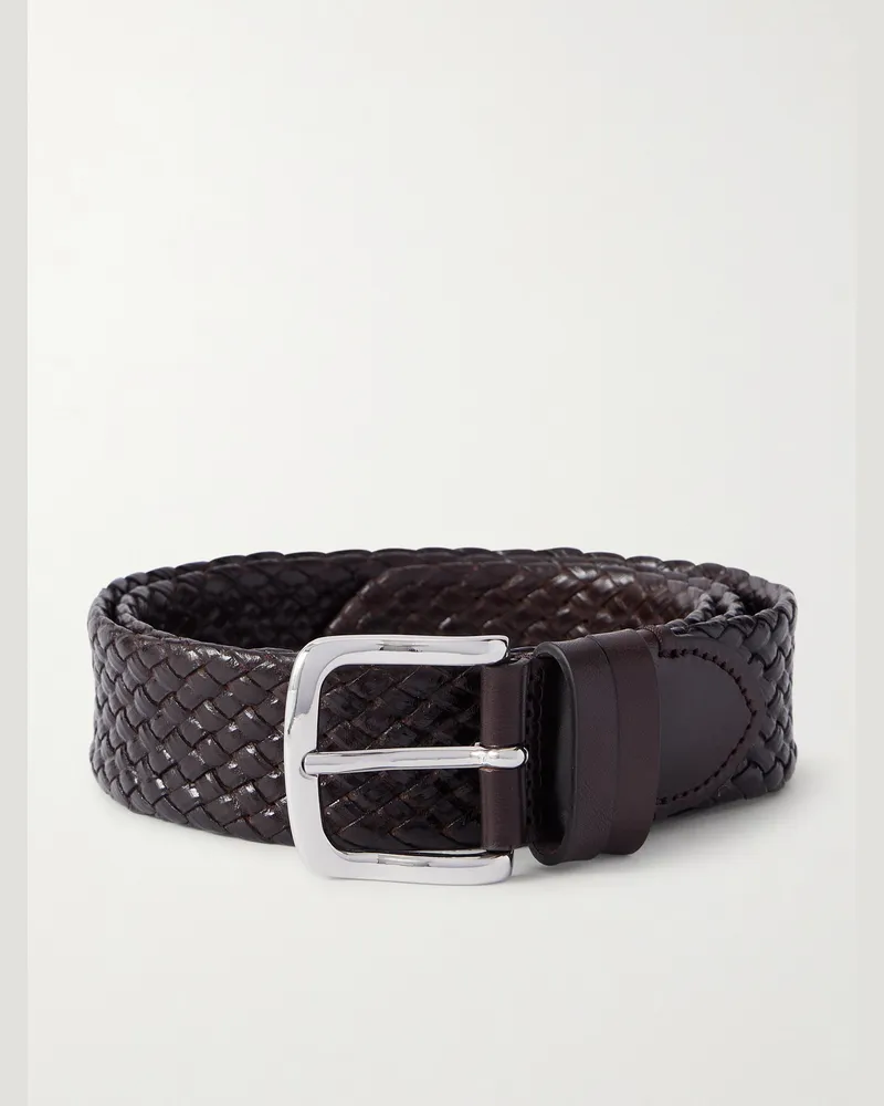 MR P. Luxe Gürtel aus geflochtenem Leder, 3,5 cm Braun