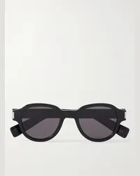 Saint Laurent New Wave Sonnenbrille mit rundem Rahmen aus Azetat Schwarz