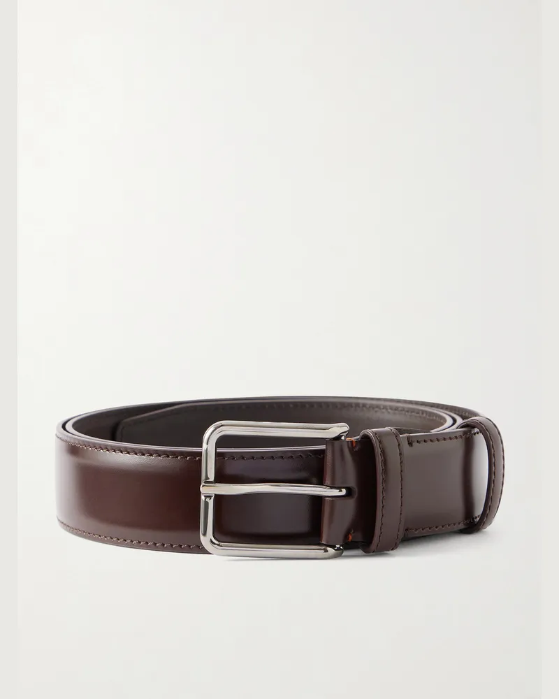 Loro Piana 3.2cm Monterey Leather Belt Brown