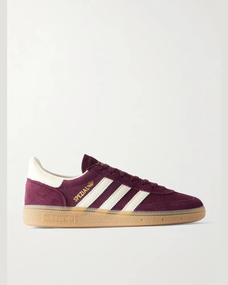 adidas Handball Spezial Sneakers aus Veloursleder mit Lederbesatz Burgunder
