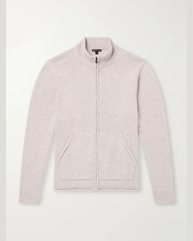 James Perse Cashmere Zip-Up Cardigan Neutrals
