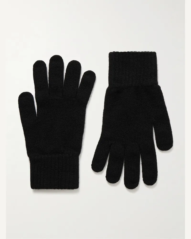 William Lockie Handschuhe aus Kaschmir Schwarz