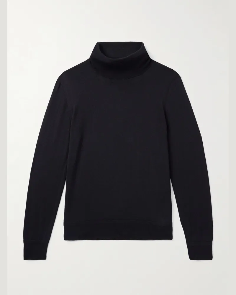 Tom Ford Schmal geschnittener Rollkragenpullover aus einer Kaschmir-Seidenmischung Schwarz
