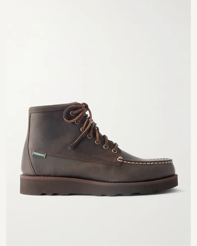 Sebago Tala Stiefel aus gewachstem Leder Braun