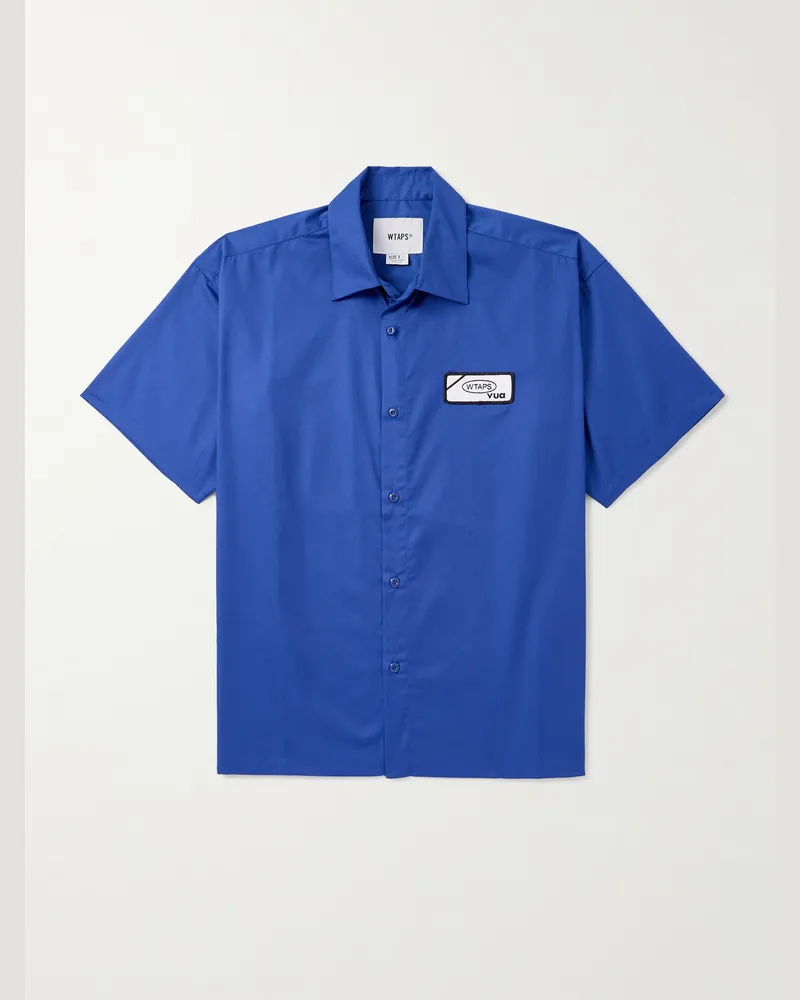 WTAPS Repo Hemd aus Twill mit Logoapplikation Blau