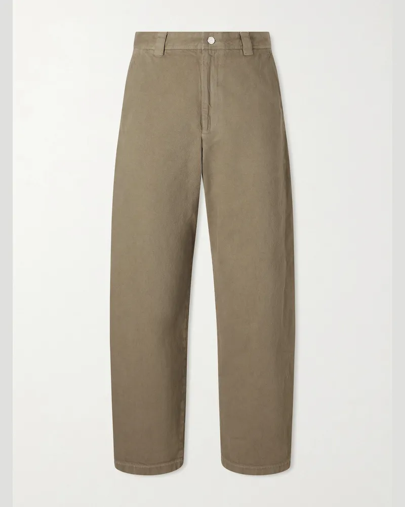 A.P.C. Ville Cropped Straight-Leg Cotton-Gabardine Chinos Green