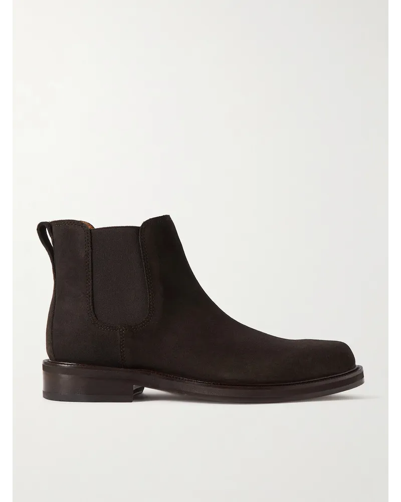 MR P. Olie Chelsea Boots aus Veloursleder Braun