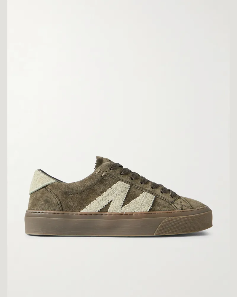 Moncler Monaco2 Sneakers aus Veloursleder Grün