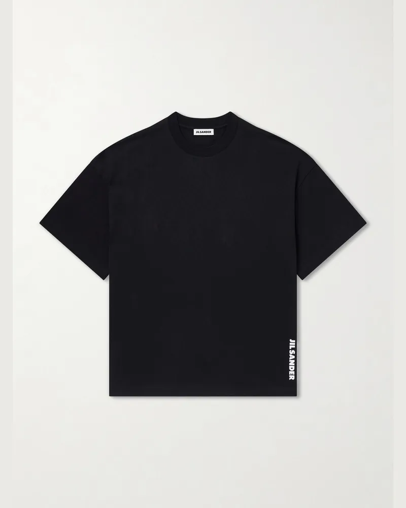 Jil Sander Logo-Print Cotton-Jersey T-Shirt Black