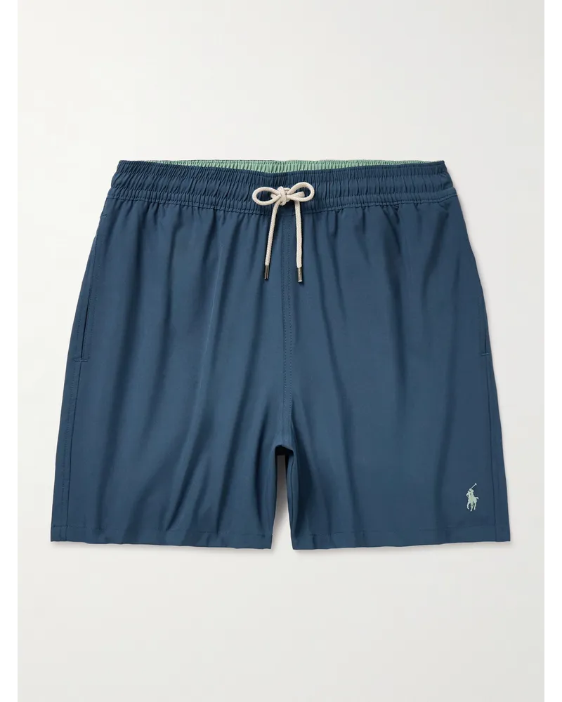 Ralph Lauren Traveler gerade geschnittene mittellange Badeshorts aus recyceltem Material Blau