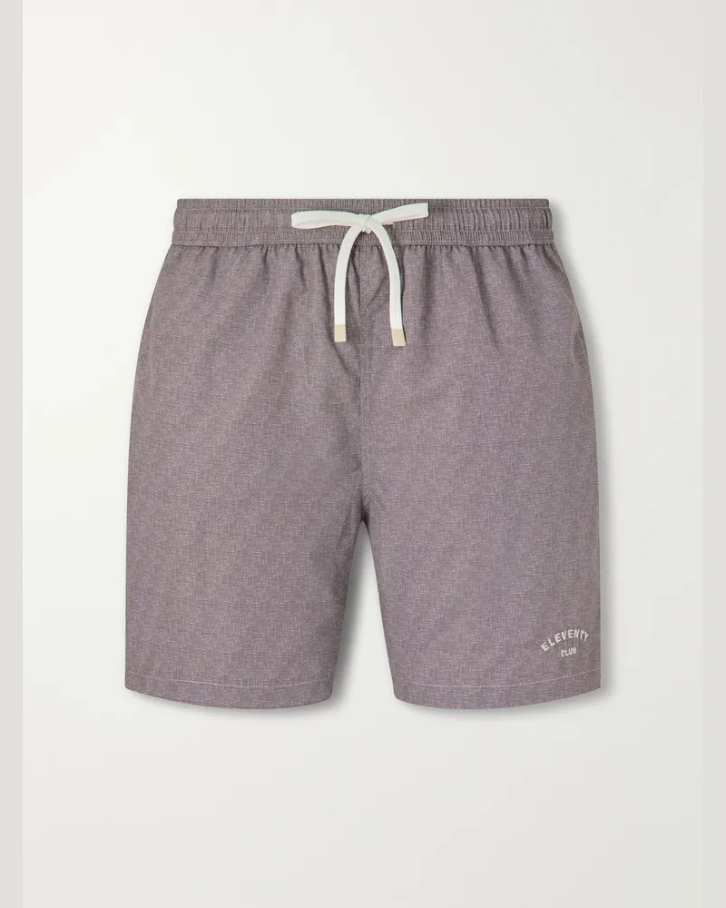Eleventy Straight-Leg Mid-Length Swim Shorts Gray