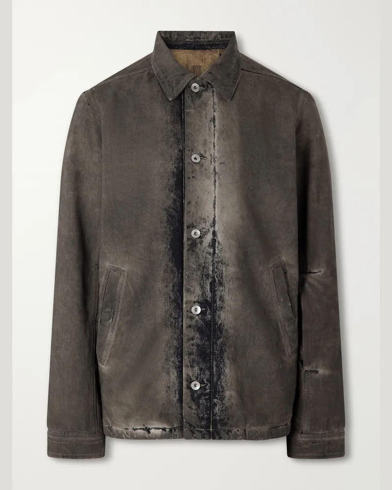 DRKSHDW by Rick Owens Brad Washed-Denim Jacket Brown