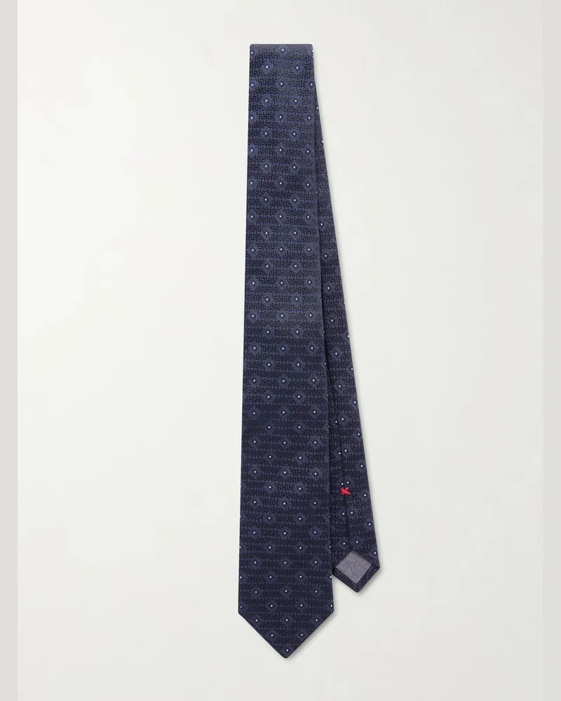 Brunello Cucinelli 8cm Silk-Jacquard Tie Blue