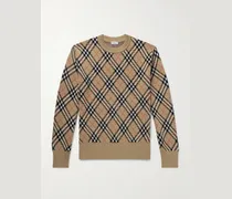 Checked Wool-Blend Jacquard Sweater