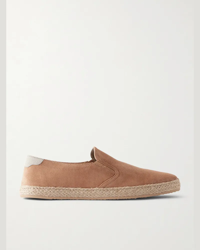 Brunello Cucinelli Espadrilles aus Veloursleder Braun