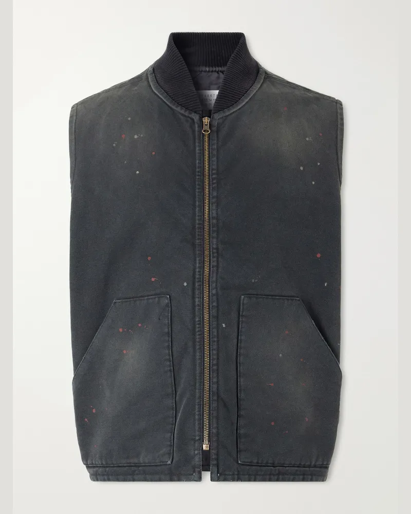 Maison Margiela Padded Distressed Denim Vest Black