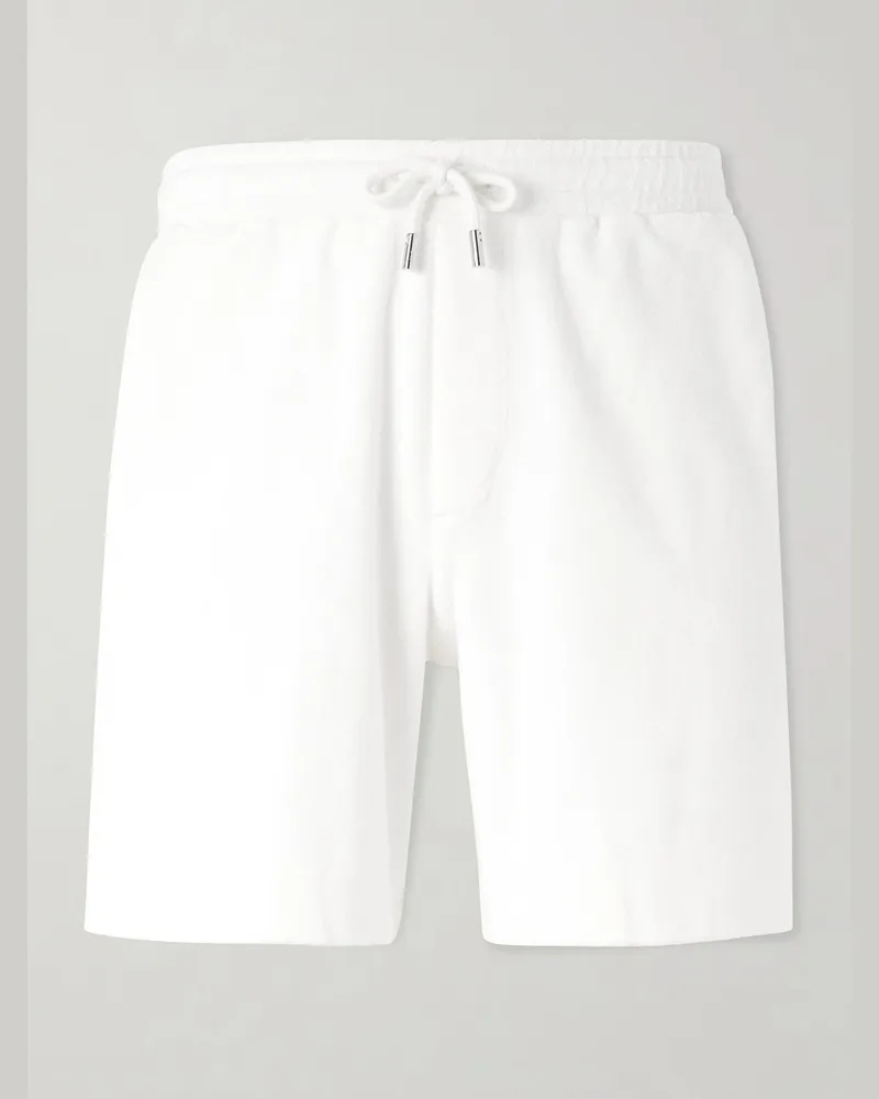 MR P. Straight-Leg Organic Cotton and Silk-Blend Terry Shorts White