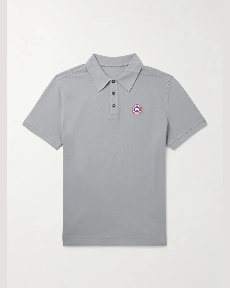 Canada Goose Beckley Logo-Appliquéd Cotton-Piqué Polo Shirt Gray