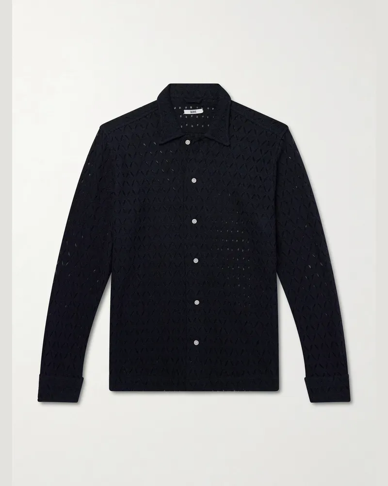 BODE Cotton-Blend Lace Shirt Black
