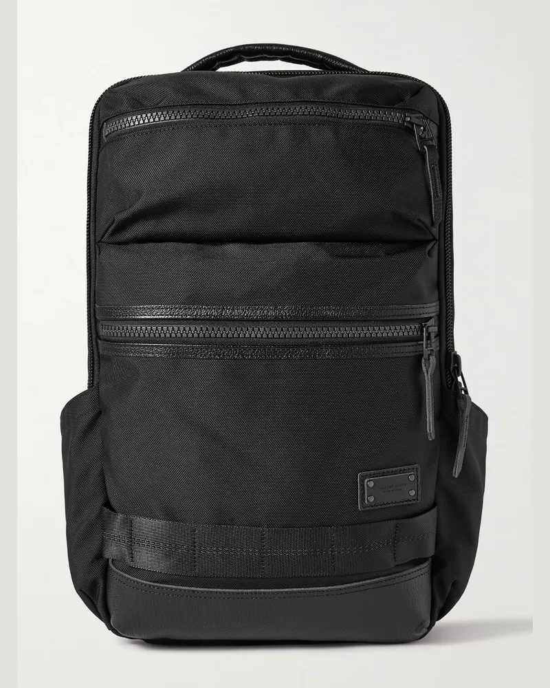 MASTER PIECE Rise Ver.2 Rucksack aus „Mastertex-09™“-Material mit Lederbesatz Schwarz
