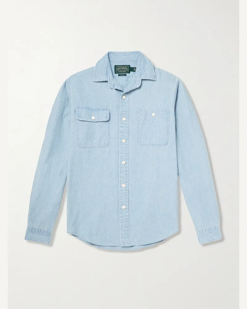 Ralph Lauren Polo Country Jeanshemd mit Logoprint Blau