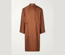 Double-Breasted Silk Trench Coat