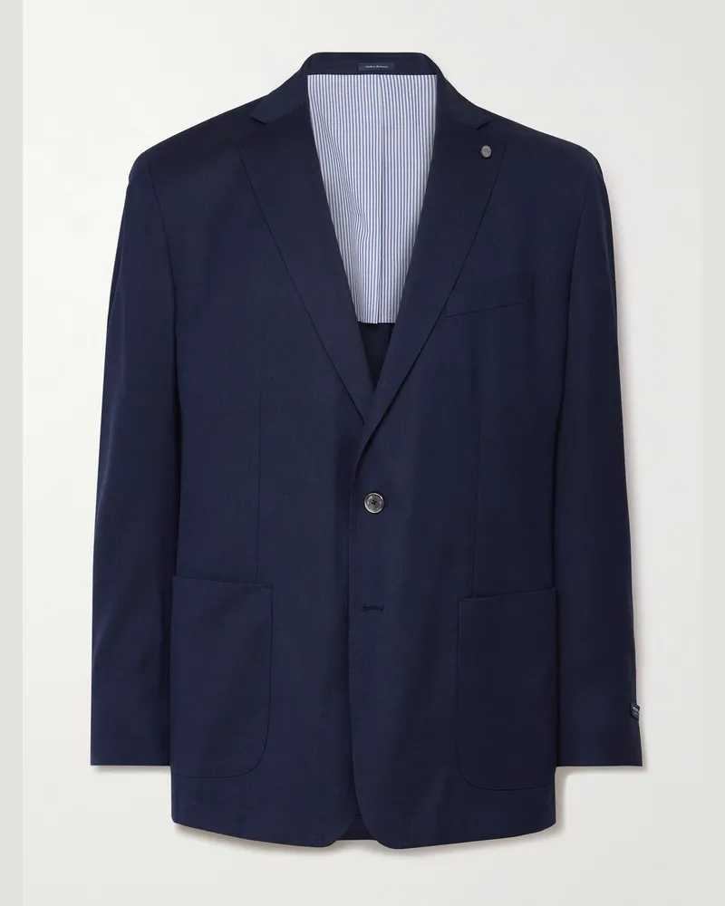 Peter Millar Excursionist Flex Unstructured Wool-Blend Blazer Blue