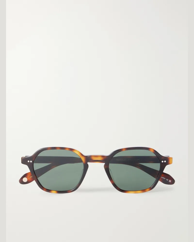 Garrett Leight Temescal Hexagon-Frame Acetate Sunglasses Tortoiseshell