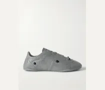 City Studded Cracked Leather Sneakers