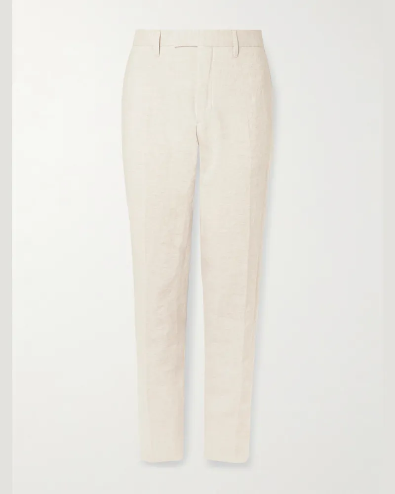 MR P. Phillip Slim-Fit Straight-Leg Linen Suit Trousers Neutrals