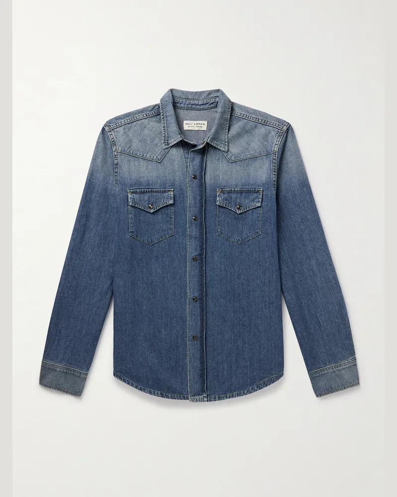 Nili Lotan Travis Jeanshemd Blau