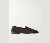 Polperro Pennyloafers aus Veloursleder mit Lederbesatz