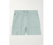 Gerade geschnittene Shorts aus Biobaumwoll-Jersey mit Kordelzugbund in Distressed-Optik